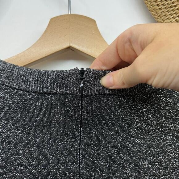 NEW $175 Michael Kors Black Silver Sparkle Long Sleeve Knit Mini Dress XL - Picture 5 of 7